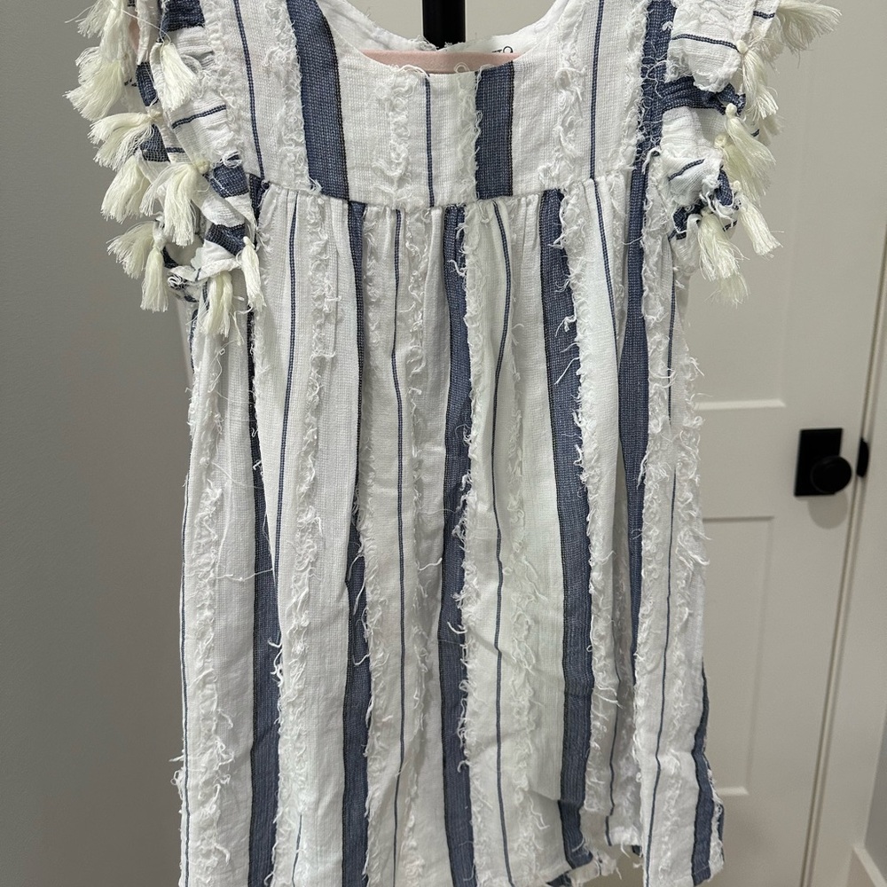 Striped Fringe Sleeveless Top
